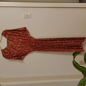 Rust colored Floral maxi dress
